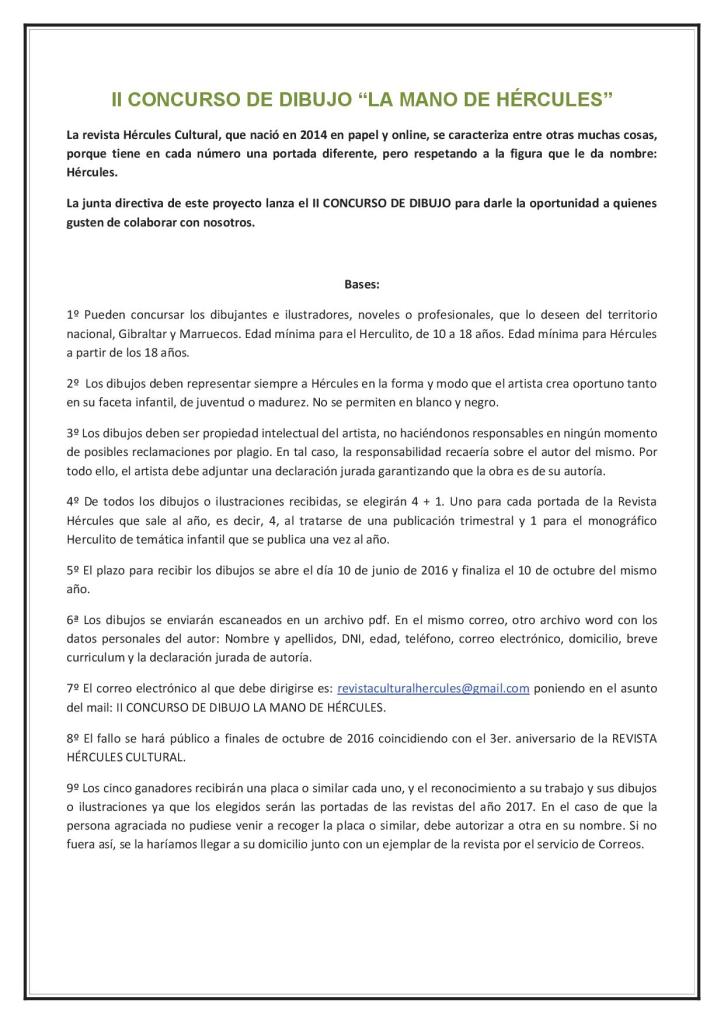 II CONCURSO DE DIBUJO LA MANO DE HÉRCULES